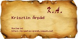 Krisztin Árpád névjegykártya