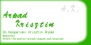 arpad krisztin business card
